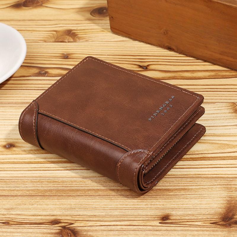 Business Luxury Men Wallets High Quality Short Leather Money Clip Multi Function ID Credit Card Card Holder Vintage Storage Men Clutch Bag