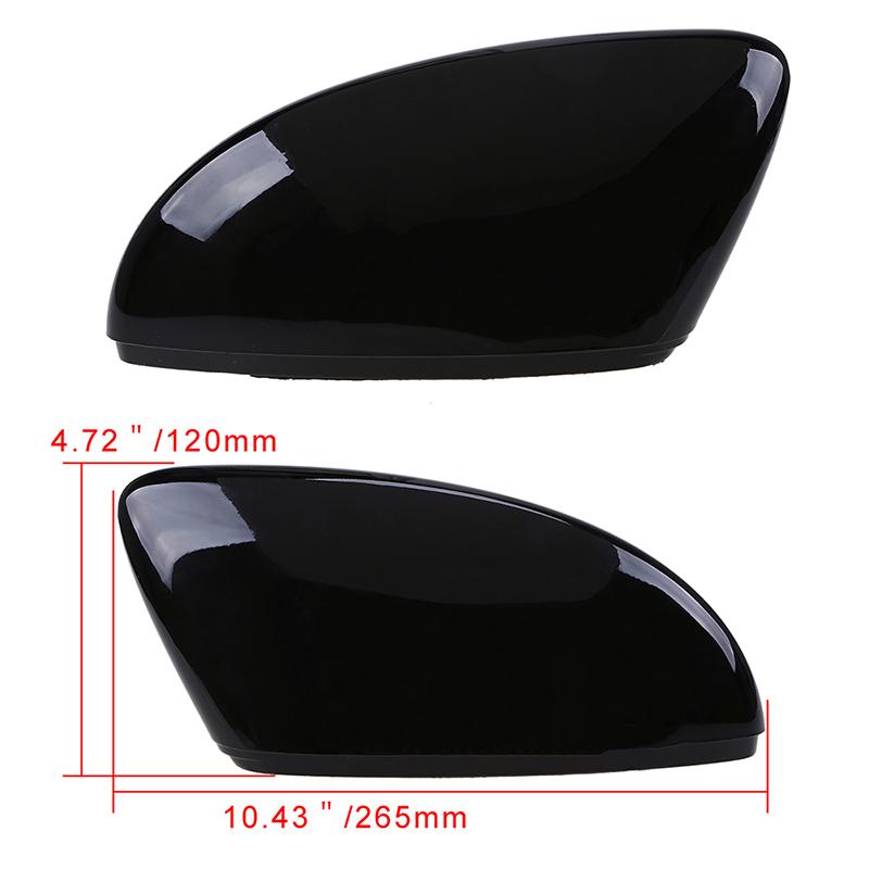Auto-Seitenrückspiegelabdeckung, glänzend schwarz, Rückansichtskappen für VW Passat Beetle Jetta CC EOS Scirocco 2009–2018
