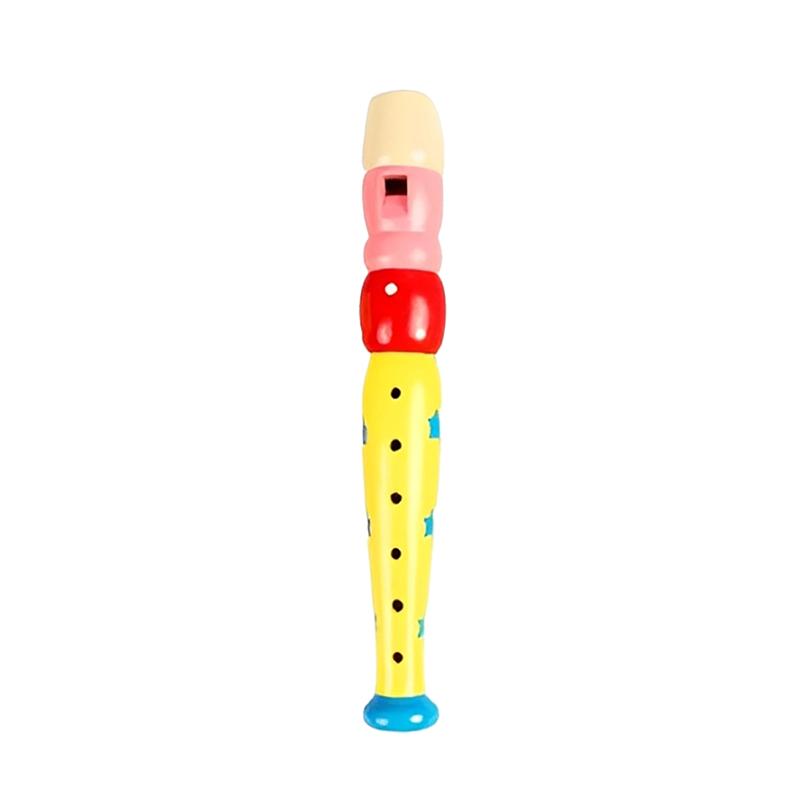 1PC 20cm Wooden Flute Colorful Children Music Instrument Trumpet Buglet Hooter Educational Learning Musical Toys for Kids TMZ