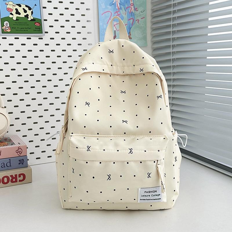 Schoolbag Schoolbag Female College Student Polka Dot Flash Backpack Large Capacity Girl Japanese Cute Polka Dot Large Capacity Backpack