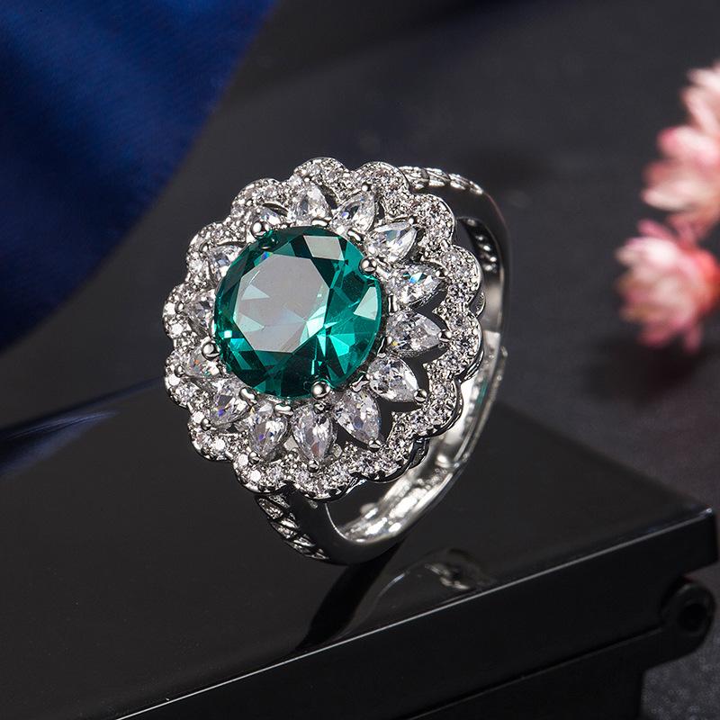 Lindon Classic Copper Alloy Zircon Ring Ladies Jewelry Wedding Promise Party Gift