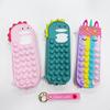 Cartoon Pop It Silicone Pencil Case, Stress Relief Student Stationery Bag
