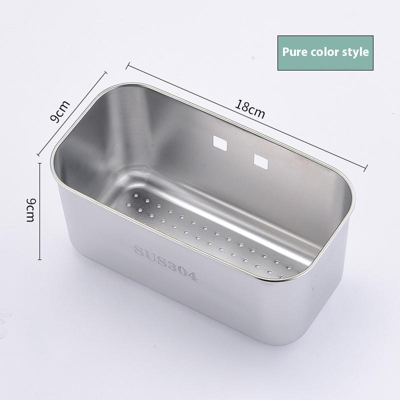 

Hot Kitchen Sink Asphalt Basket 304 Stainless Steel Square Shaped Shelf Dishwasher Household Wall Hanging Leftover Meal Filter серебряный