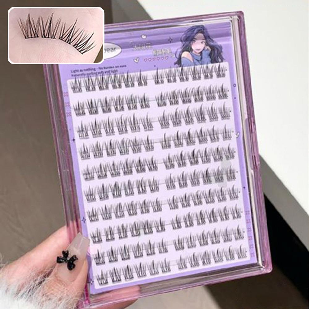 Faux cils sans colle Cils en bouquets à courbure naturelle Cils denses segmentés Extension de cils Maquillage