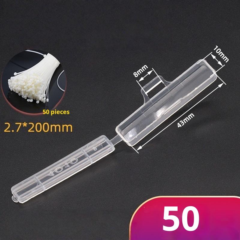 Wire Label Cable Tie Tag 50Pcs Plastic Transparent Case for Daily Office Home Network Cable Organization