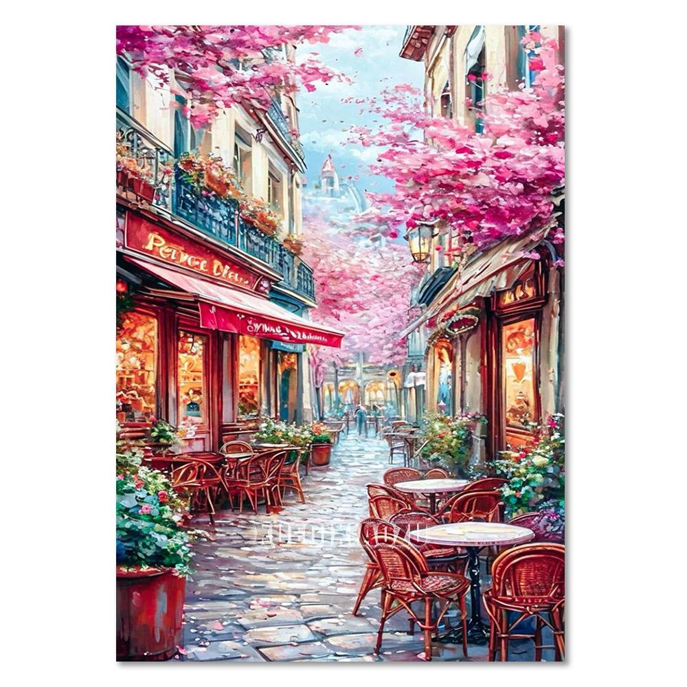 Sea Sailboat 5D Diamond Painting Kit Mountain View Flower House Mosaic Cross Stitch DIY Home Decor Gift for Adult Beginners