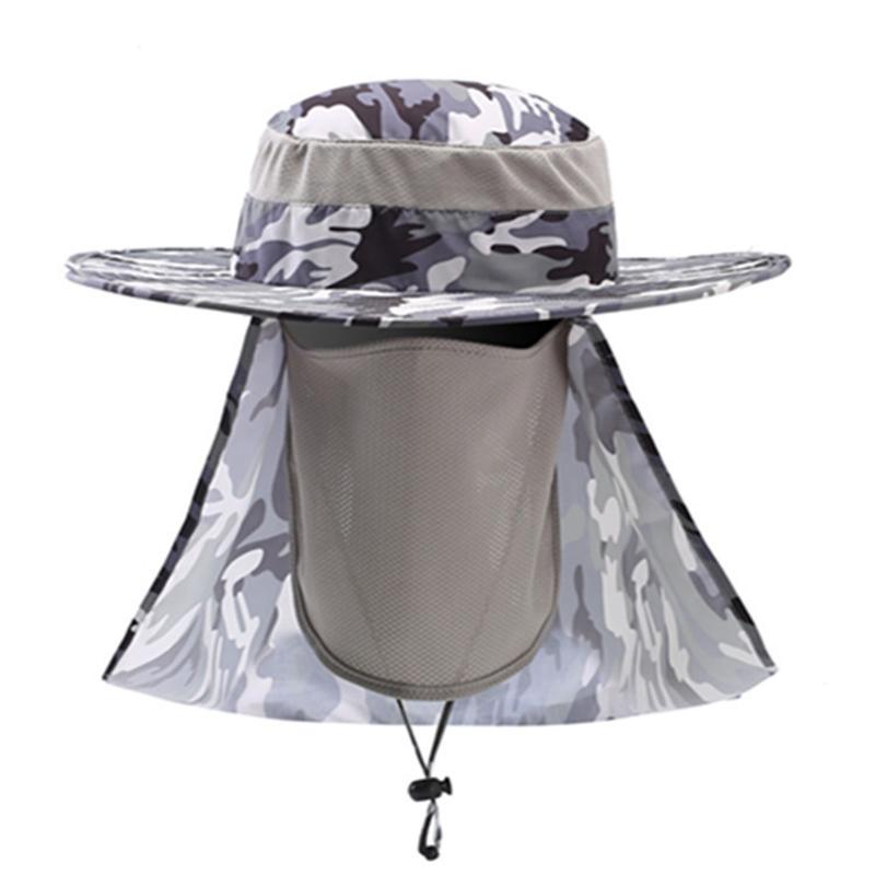 Fishing Flap Caps Men Sun Protection Summer Quick-drying Bucket Hat Outdoor Face Wide Brim Women Bucket Hat For Fishing Climbing