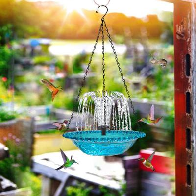 Yousheng Solar Fountain Hanging Birds Bath Outdoor Hummingbird Bath Bowl Solar Powered Water Fountain Birds Bath for Lawn Patio Yard Garden Decor