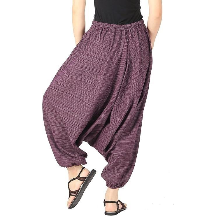 Pantalones Casuales de Algodón para Mujer Ropa de Verano Indio Holgados Boho Hippie Pantalones Harem