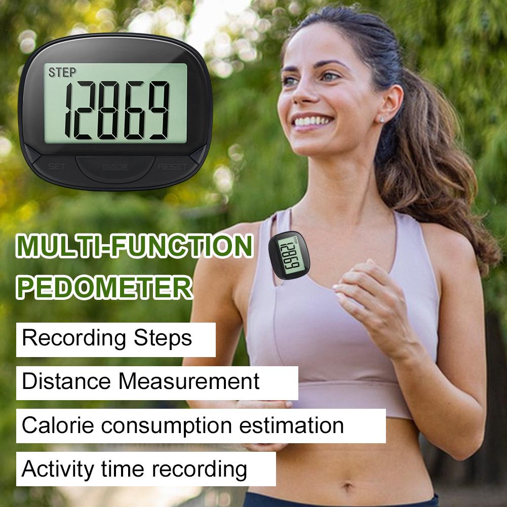 Clip-On Pedometer Step Counter Digital Display Electronic Pedometer Large Screen Multifunctional for Outdoor Sports
