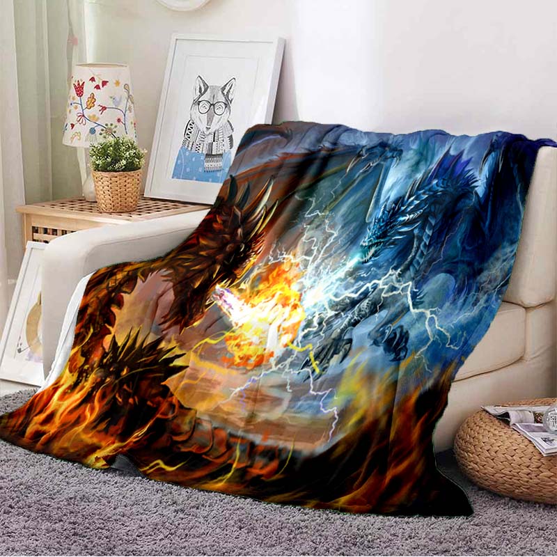 Dragon Blanket Ultra Lightweight Soft Plush Flannel Throws Blanket for Sofa Bed Couch Best Office Gifts