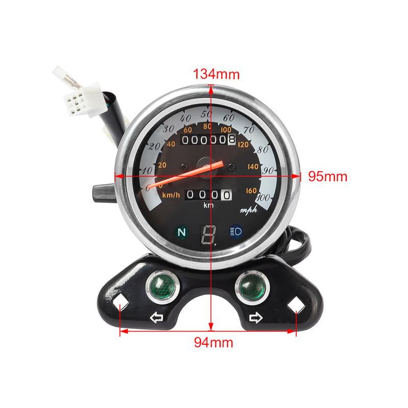 Universal DC 12V Motorcycle Odometer Speedometer Tachometer Dual Speedo Meter Retro for Suzuki Cafe Racer