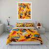 Cartoon Dogs Woof Run Jump Pattern Bedding Duvet Cover Set  (1*Duvet Cover 2*Pillowcases, without duvet insert)