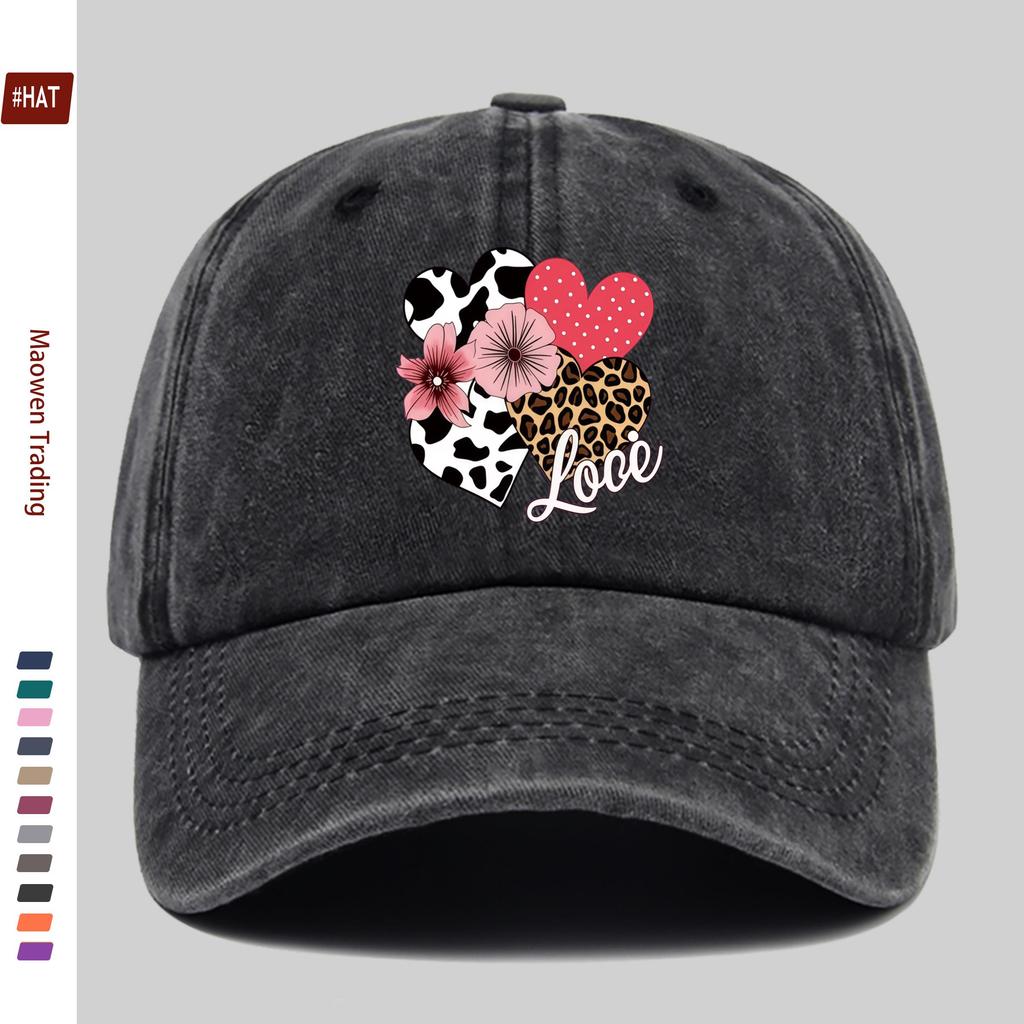 Pc Leopard Print And Heart Pattern Print Baseball Cap Casual Pattern Design Decorative Hat Comfortable Lightweight Sun Hat Buck