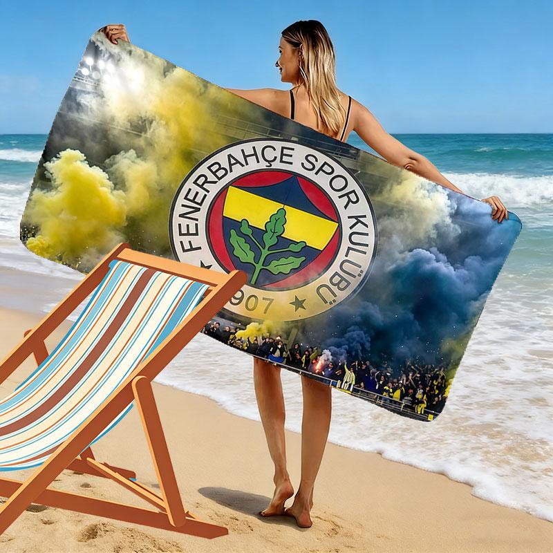 Fenerbahce Spieler Print Strandtuch, Großes Weiches Schnelltrocknendes Handtuch für Strand Camping Schwimmen