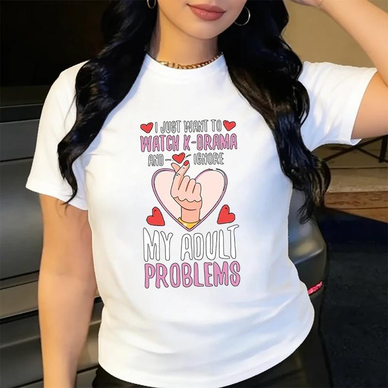 

Funny Graphic Print Tshirts Womens Clothing Casual Loose Fashion Tops Streetwear ONeck Short Sleeve Plus Size Tshirts XL