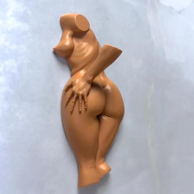 Funny Human Body Wall Hook ,Cheeky Sculpture Towel Key Holder, Handmade Decorative Wall Hook for Bathroom Entryway, Housewarming Gag Gift