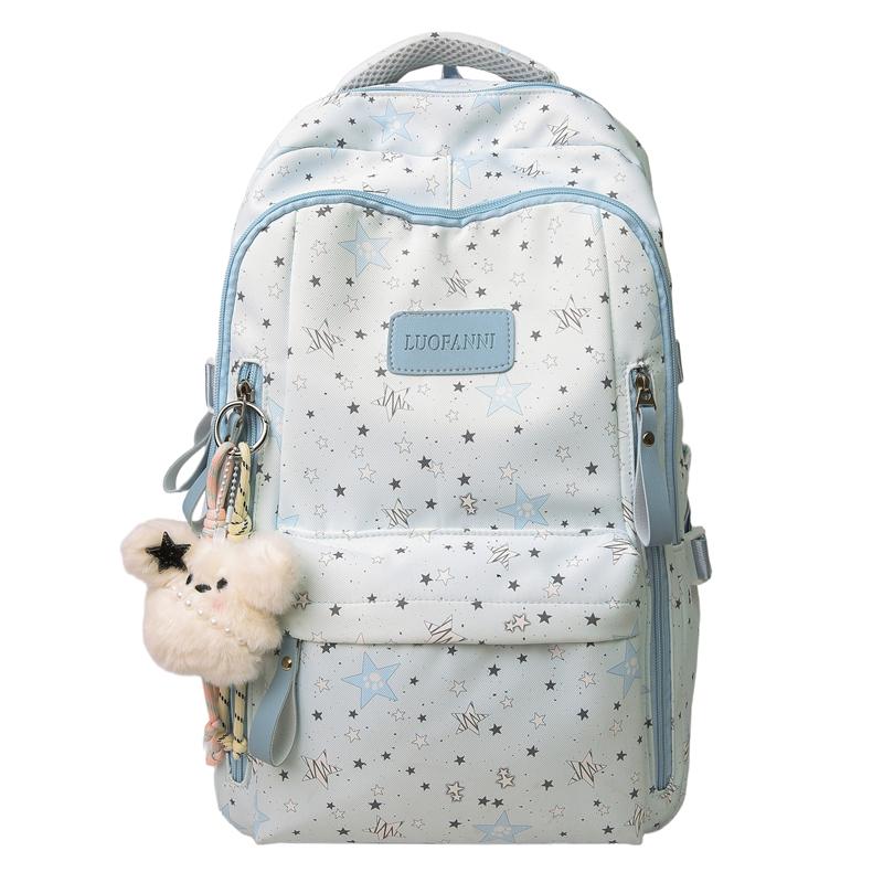 Student Schoolbag Star Printed Backpack Junior High School Student Class Backpack