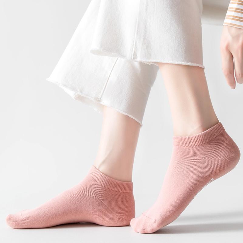 5 Paar Frühling und Sommer Kurze Socken Damen Atmungsaktiv Deodorant Lässig Niedrigschaft Bootssocken Antibakteriell Deodorant Damen Socken