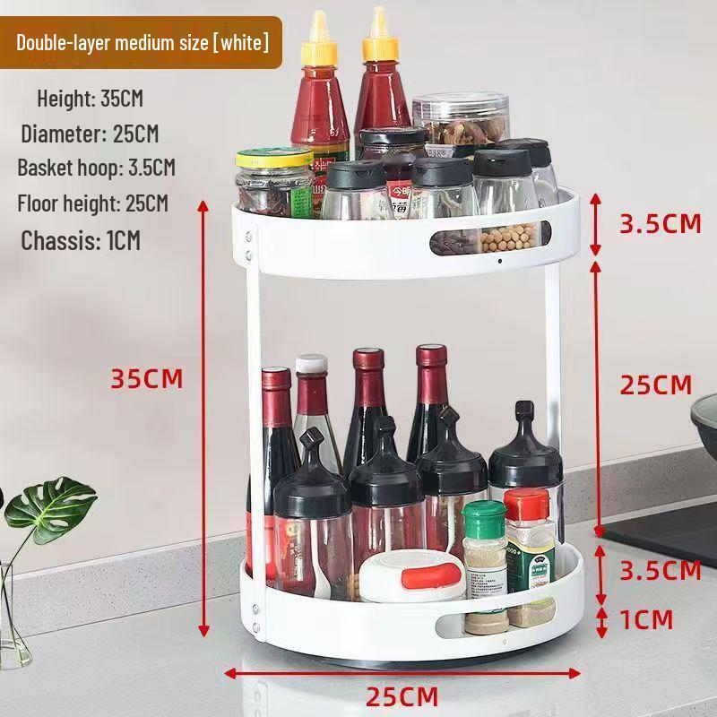 360° Rotating Kitchen Spice Rack: Multi-layer Storage and Seasoning Holder