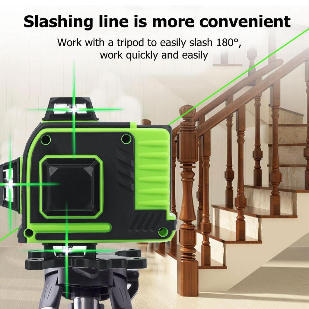 16 Line Laser Level Green Laser Level Line 4D Self-Leveling 360 Horizontal Vertical Cross Super Powerful Laser Level Remote Control 4000mAh Battery
