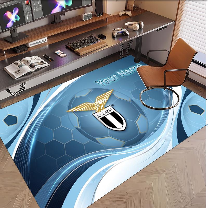 Personalized Crystal Velvet Carpet Lazio FC Pattern Non Slip Floor Rug