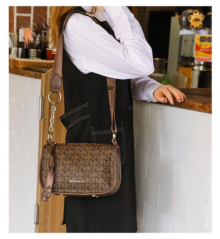2023 MK F Pillow Women's Crossbody Shoulder Bag with Wide Strap & Tassels