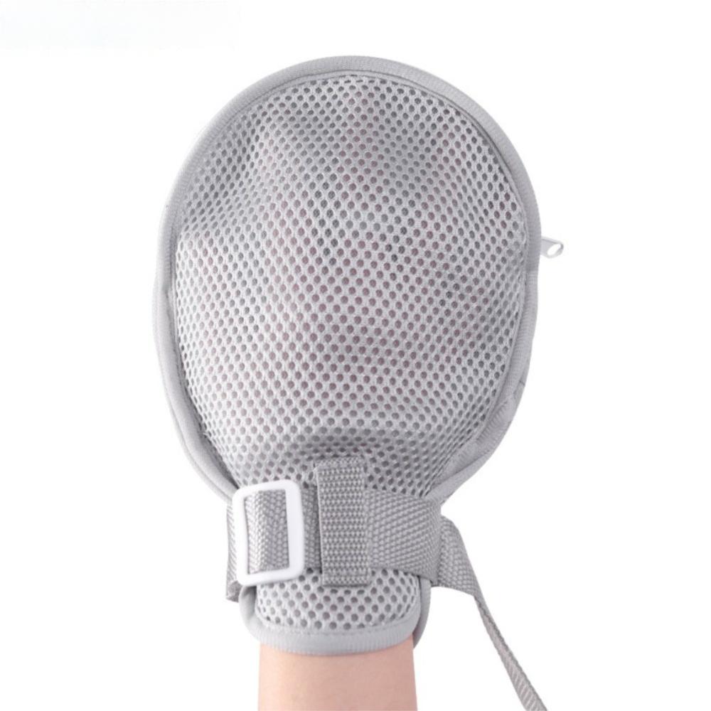 Breathable Restraint Gloves Soft Mesh Hand Fixed Gloves Control Mitts  Elderly Patients серый