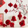 New Red Honeycomb New Year Decorations Paper with Tassel Hanging Pendant Hanging Style Christmas Balls New Year Eve