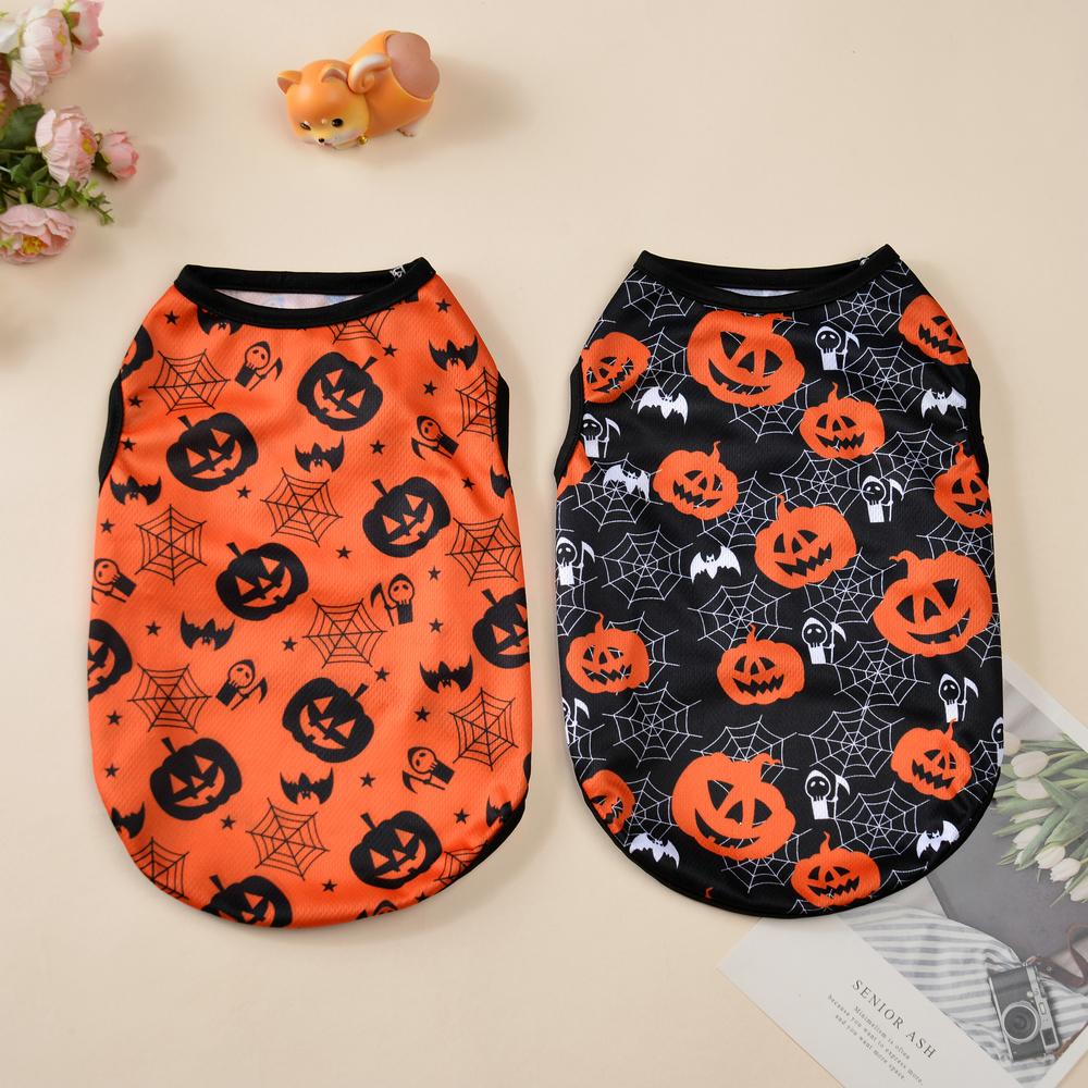 Funny Pet Cat Clothes For Small Medium Dogs Halloween Costume T-shirt Puppy Cats Sleeveless Vest Dress up Kitten Yorkie Outfits