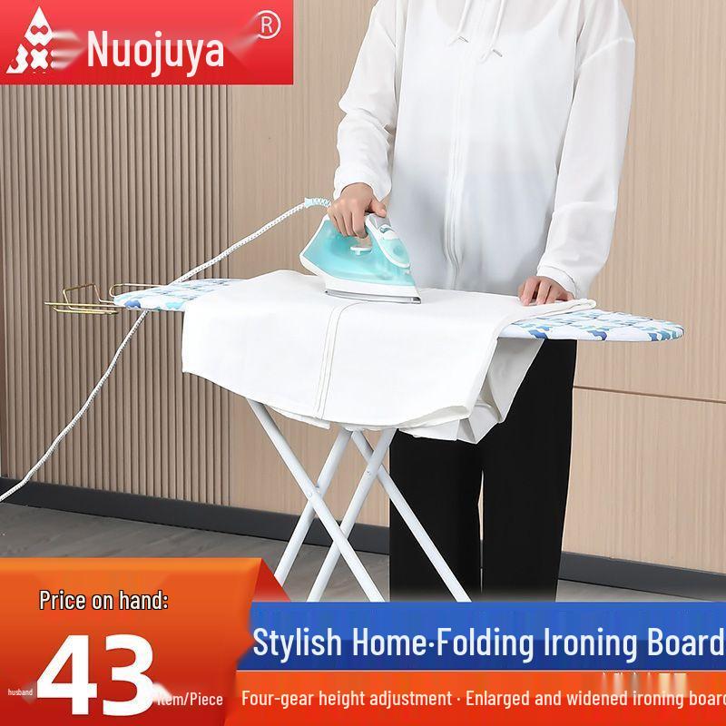 Reinforced Foldable Ironing Board with Handheld Rack - High-Grade Household Accessory