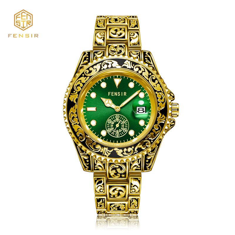 Finshi Two-and-a-half-hand for Luxury Stainless Steel Quartz Watch Fashionable Business Luminous Calendar Waterproof
