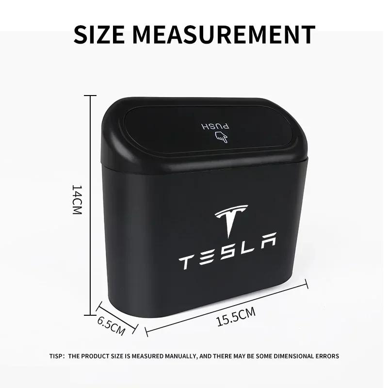 Autoaufkleber 2025 Neues Tesla Auto Tragbarer Hängender Auto-Mülleimer Abfalleimer Mülleimer mit Deckel Für Tesla Modell 3 Modell X Y Stil M