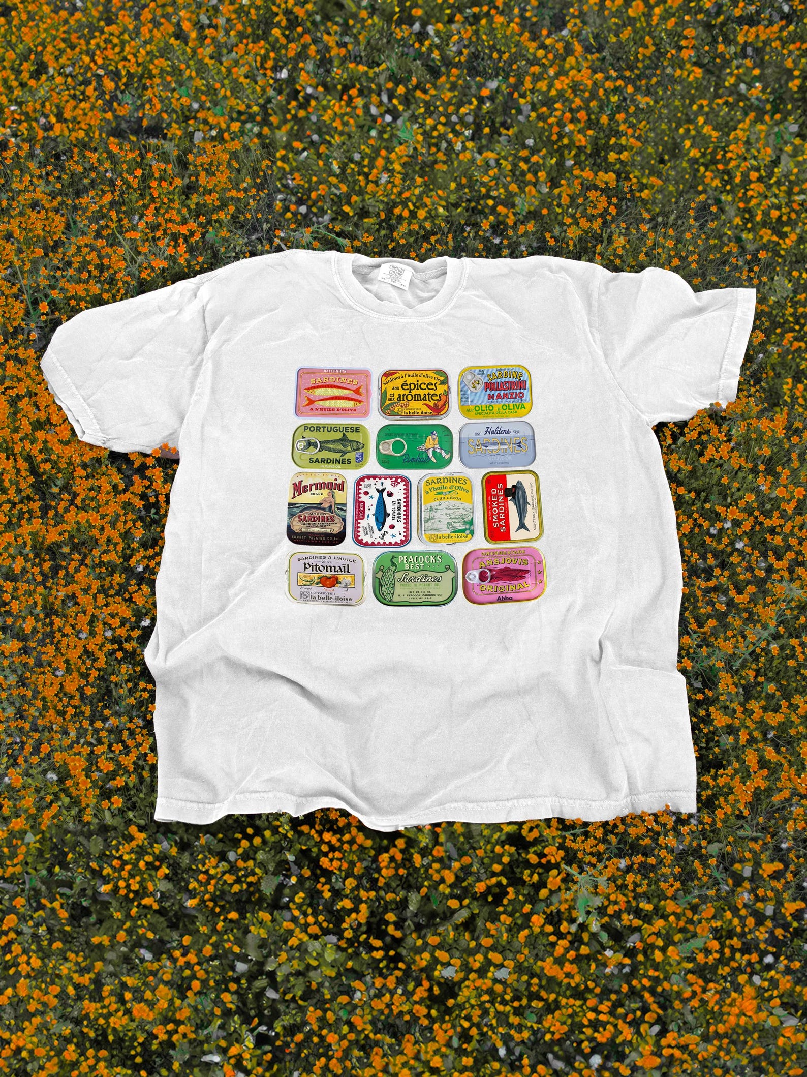 Sardine Shirt, Fisherman Aesthetic, Vintage Beach Shirt, Retro Sardine Shirt, European Trendy Fish Market Sardine Tee, Camping T Lake Outfit S