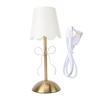 Fabric Shade Table Lamp Bow Table Lamp with Fabric Shade Cute Decorative Metal Rechargeable Cordless Bedside Lamp for Bedroom