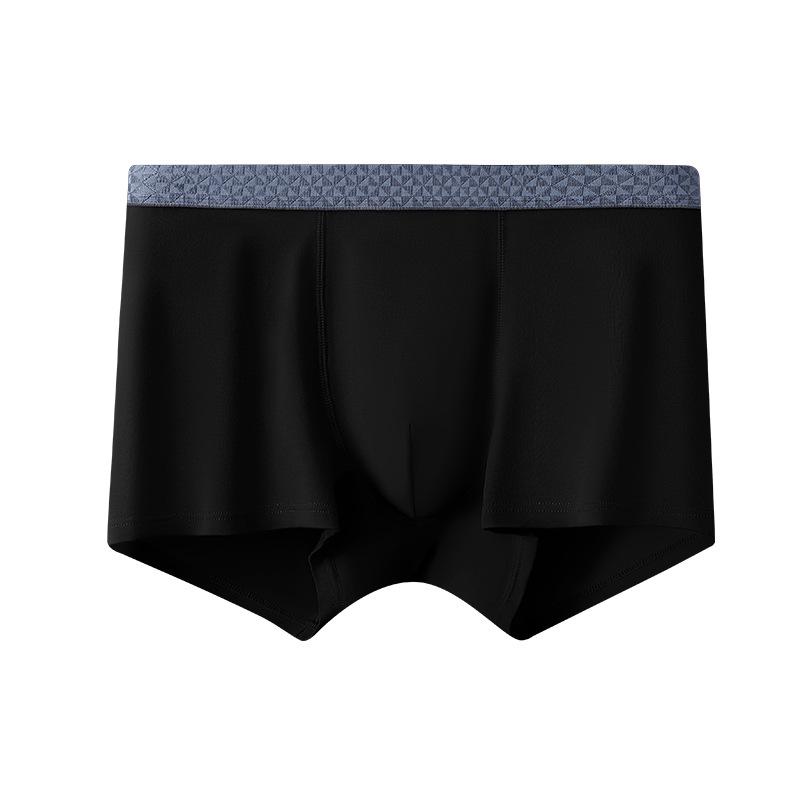 Men's Combed Cotton Antibacterial Breathable Boxer Briefs with Pure Cotton Crotch