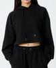 Oversized Cropped Logo Hoodie Black