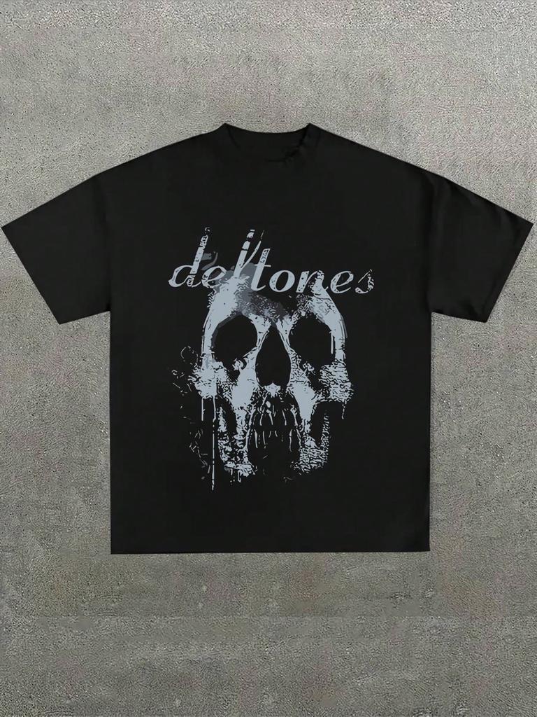 Skull And Defton Es Band Tribute Printed Casual Soft Short Sleeve Pure Cotton T Shirt Unisex Cotton Graphic T Shirts