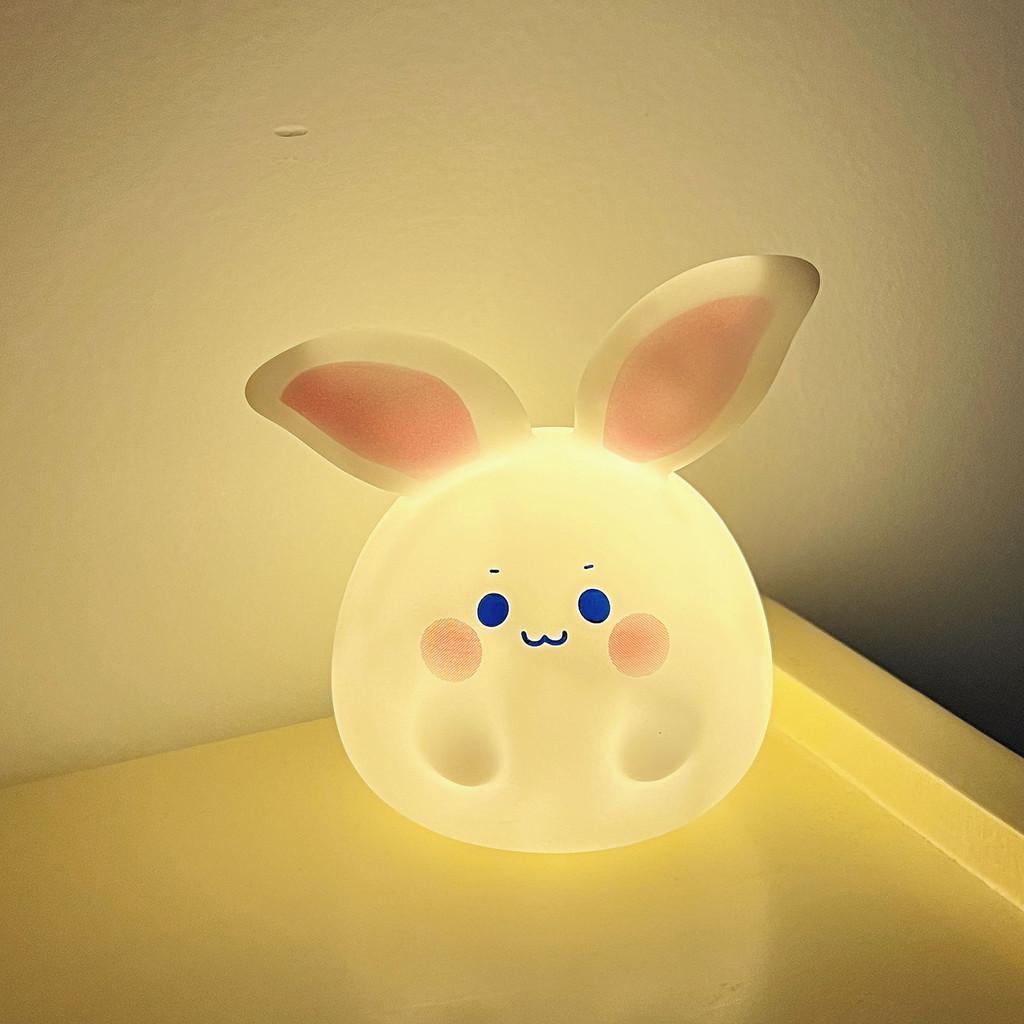 Cute Cartoon Rabbit Moon Night Light Student Bedroom Bedside Decoration Table Lamp Atmosphere Light