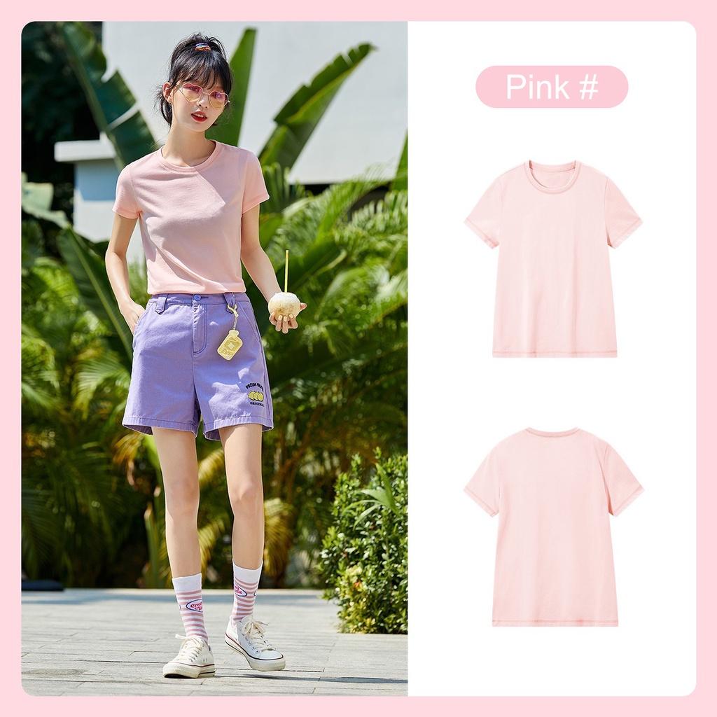 

Women Solid Tshirt Shortsleeved Crew neck Tshirt FeUnisex Summer Slim modal tshirt Wild Bottoming Shirt 4XL
