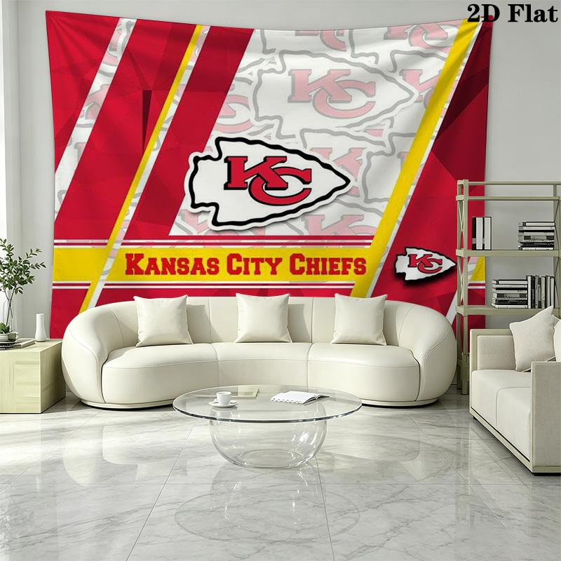 Kansas City Chiefs Wall Tapestry Aesthetic Wall Hanging Printed Fabric Blanket Decorative Tapestries for Bedroom Living Room Home Decor