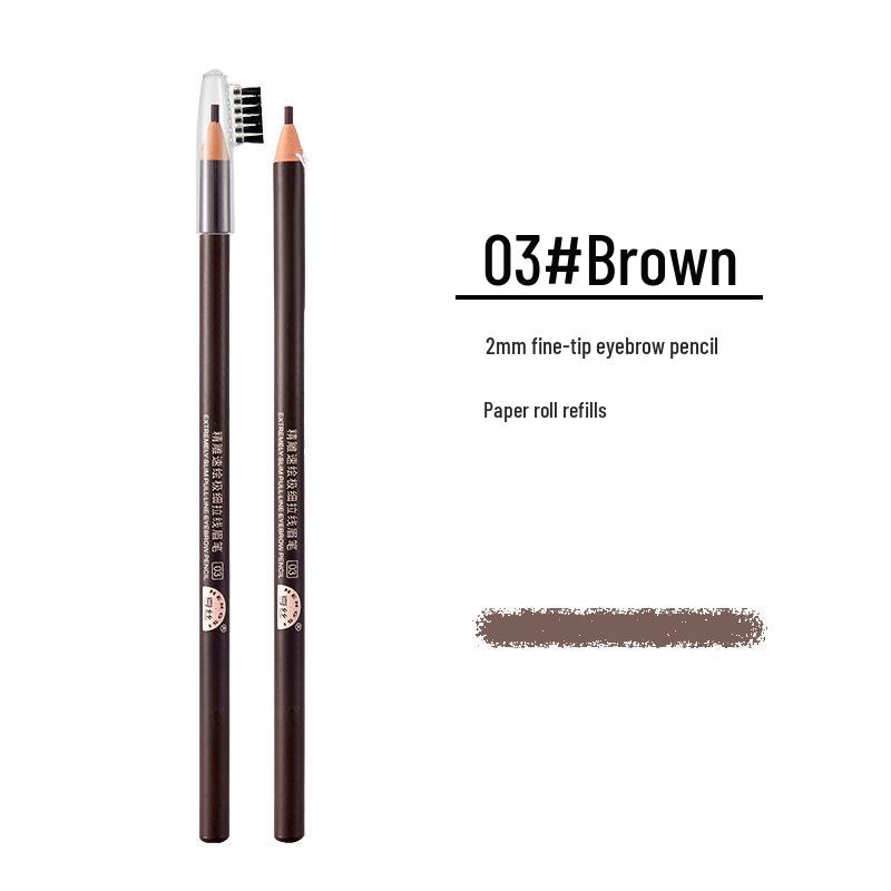 HengSi Waterproof Fine Tip Eyebrow Pencil with Brush - Sweatproof, Smudge-Resistant, Long-Lasting Color Payoff.