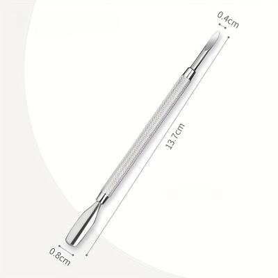 Stainless Steel Cuticle Pusher Set, Dual-Ended, Sharp Edged, Spoon-Shaped, Low Allergy, Nail Care Tools for Manicure and Pedicure