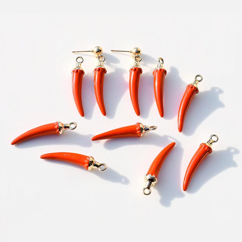 10Pcslot Three Dimensional Chili Peppers Charms For Jewelry Making Supplies Enamel Charm Handmade Earrings Necklace Diy Pendant
