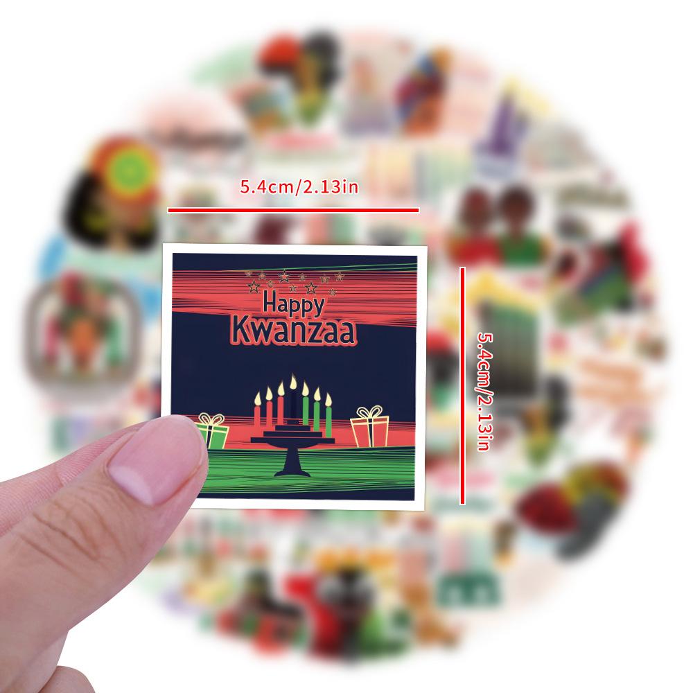 50 Happy Kwanzaa Kwanzaa Festival Party Decoration Stickers American Black Water Cup Mobile Computer Stickers