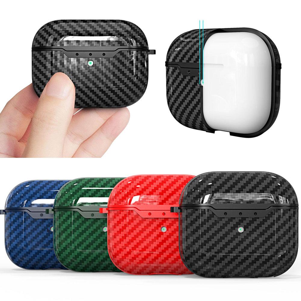 For Apple AirPods Pro 3rd Generation Bluetooth Earphone Case With Carbon Fiber Texture Soft Case