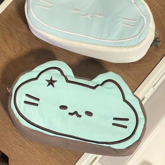 Dokumententasche Cartoon Katze Design Weiches Plüsch Federmäppchen Reißverschluss Schule Reise Make-up Pinsel Stifte Organizer