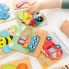 Trepuslespill Leketøy Montessori Kartong Fargerik Læring Utdanningsleker Puslespill Form Kognitivt Tre for Barn Barn Gave TMZ