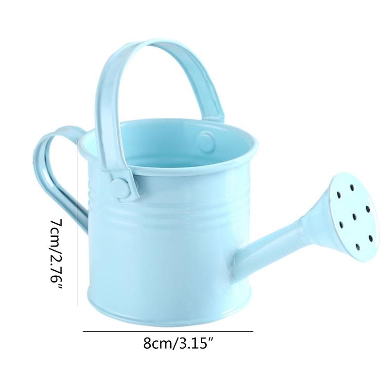 Mini Gardening Water Pot with Handle Tote Candy Color Metal Planting Pot for Kids Small Portable Indoor Watering Dropshipping