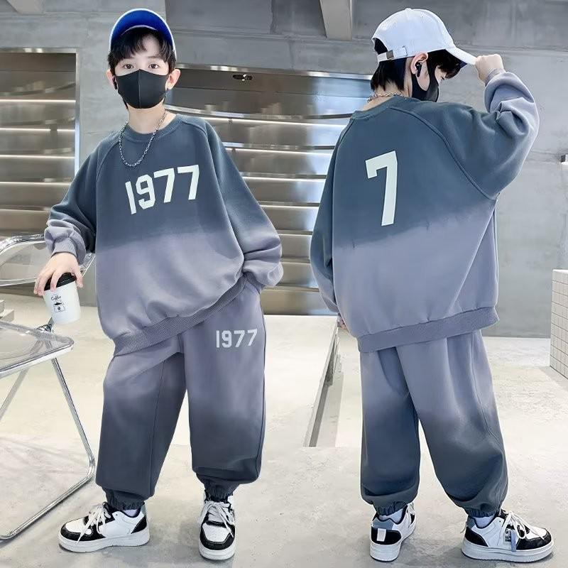 Boys' 2023 Gradient Street Style Sports Suit - Spring/Autumn Sweater